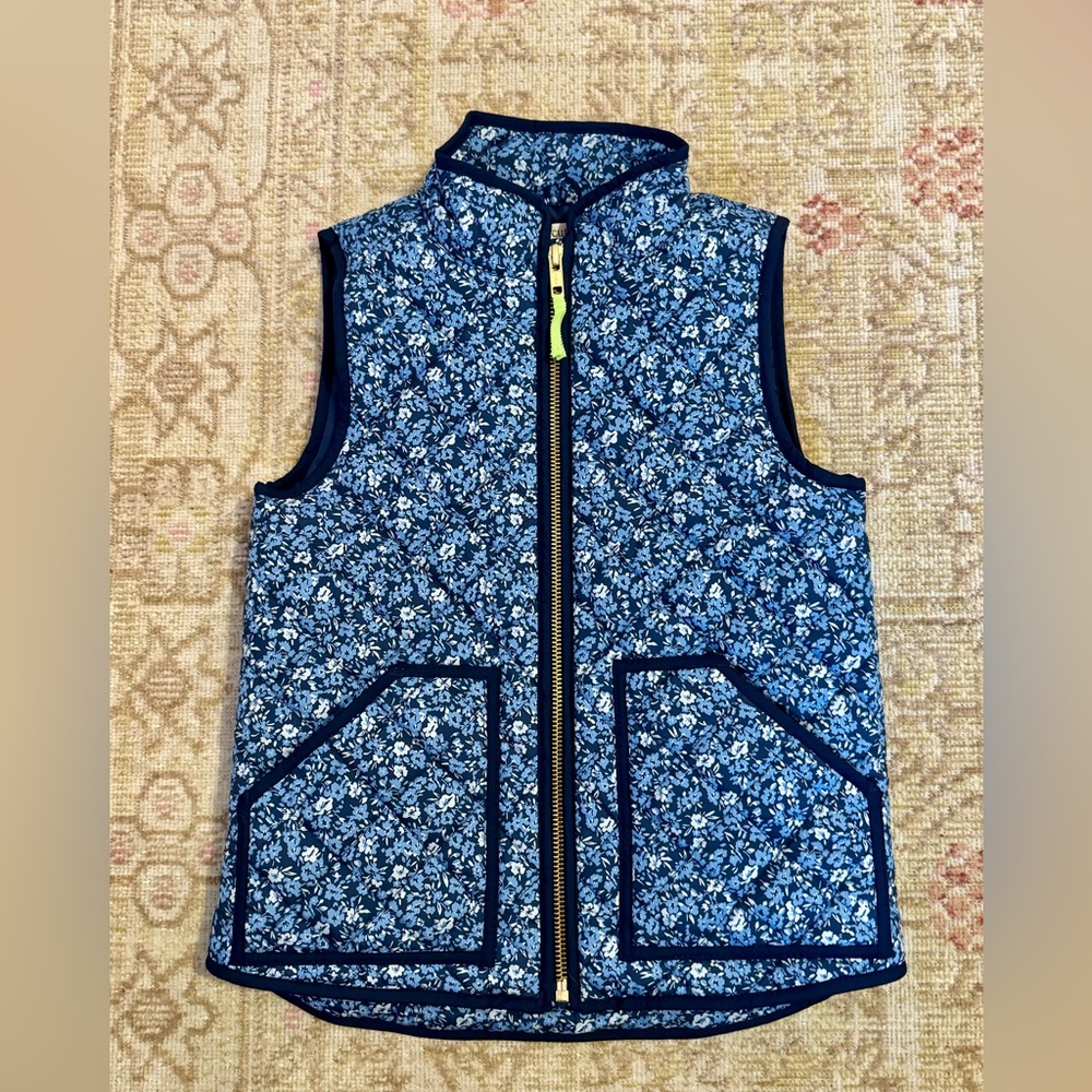 J.Crew Crewcuts Floral Blue Vest - XS Kids